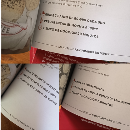 Libro Físico Manual Panificados Sin Gluten Sin Lactosa Sin Azúcar Añadida